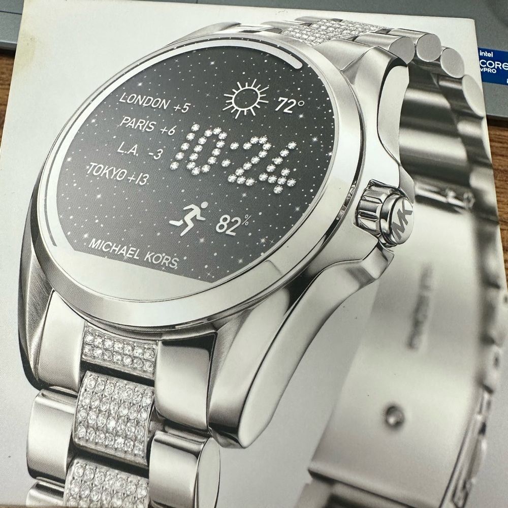 Michael Kors Silver Smartwatch with Crystal Accents